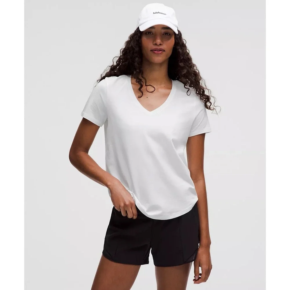 Lululemon Love V-Neck White T-Shirt Lightweight Athletic Tee Top NWOT